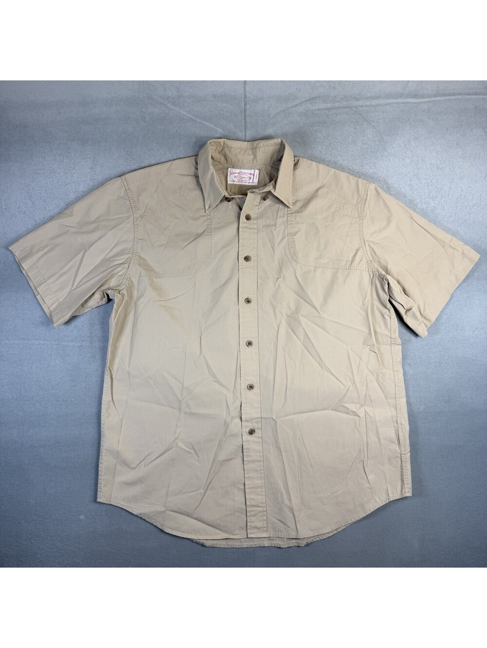CC Filson Shirt Mens Large Beige Field Button Up Outdoor Lightweight Shooting